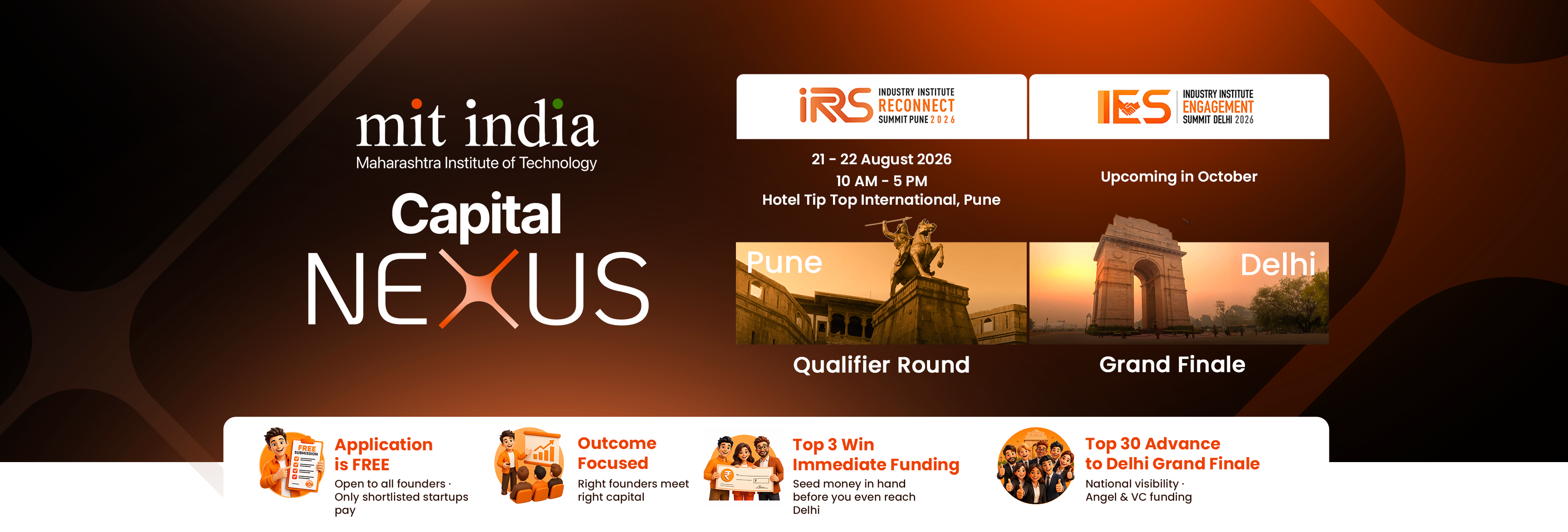 Capital Nexus 2026 - MIT India, IRS 2026 Pune Qualifier Round to IES 2026 Delhi Grand Finale